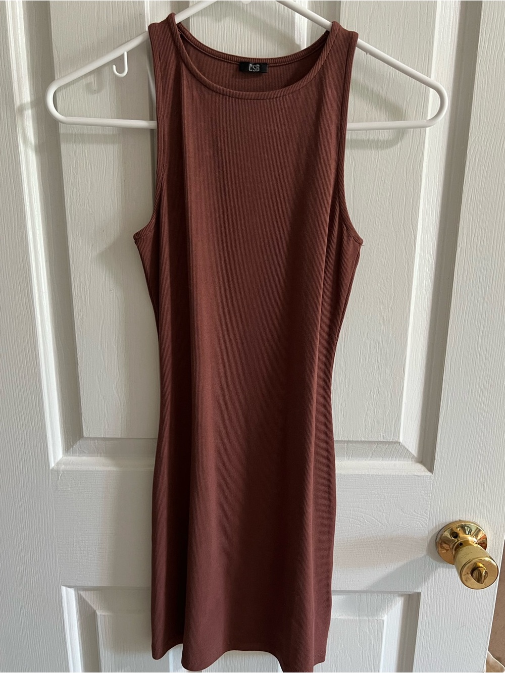 CSB High Neck Mini Dress in Maple